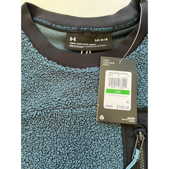 Under Armour Men's Mission Bounce Crew Sweatshirt Blue 1366093-413 Size L NWT - Picture 11 of 12